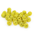 Charmant et brillant argile ronde Shamballa strass pavé de perles de cristal pour collier taille 4mm - 18mm, IB00125 Citrine